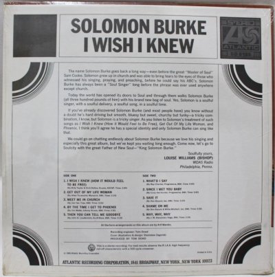 画像1: SOLOMON BURKE/I WISH I KNEW/SEALED