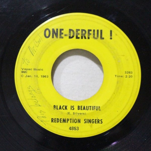 画像1: Redemption Singers / The One-Derful Band / Black Is Beautiful / Honey In The Bee-Bo  / 7"Single  (1)