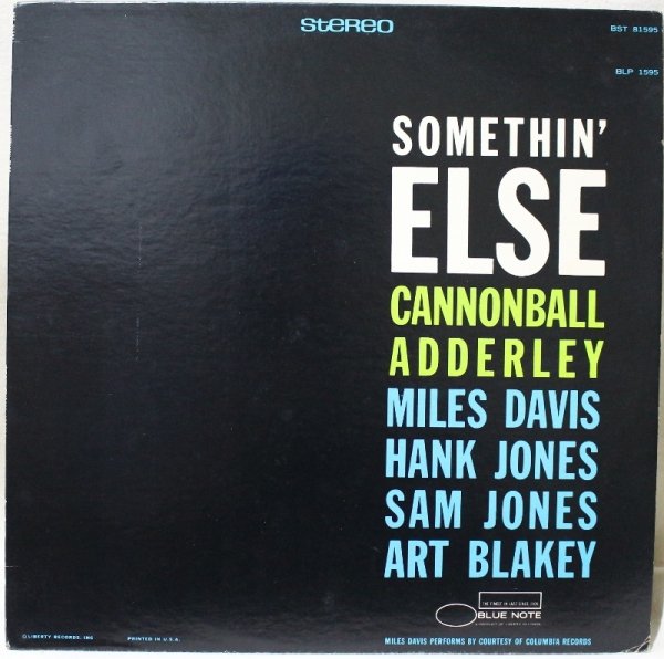 画像1: Cannonball Adderley / Somethin' Else / 東芝音工直輸入盤 (1)