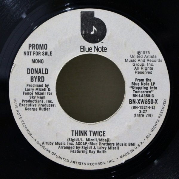 画像1: Donald Byrd / Think Twice / 7"Single / Promo (1)