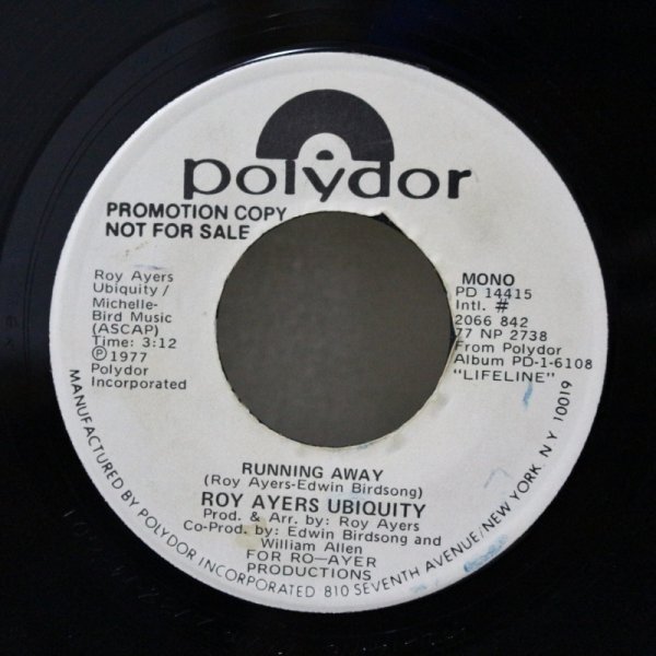 画像1: Roy Ayers Ubiquity / Running Away / 7"Single (1)