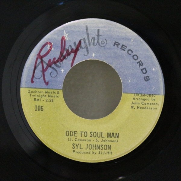 画像1: Syl Johnson / Ode To Soul Man / I'll Take Those Skinny Legs / 7"Single (1)