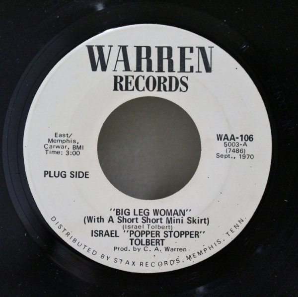 画像1: Israel "Popper Stopper" Tolbert / Big Leg Woman / 7"Single (1)