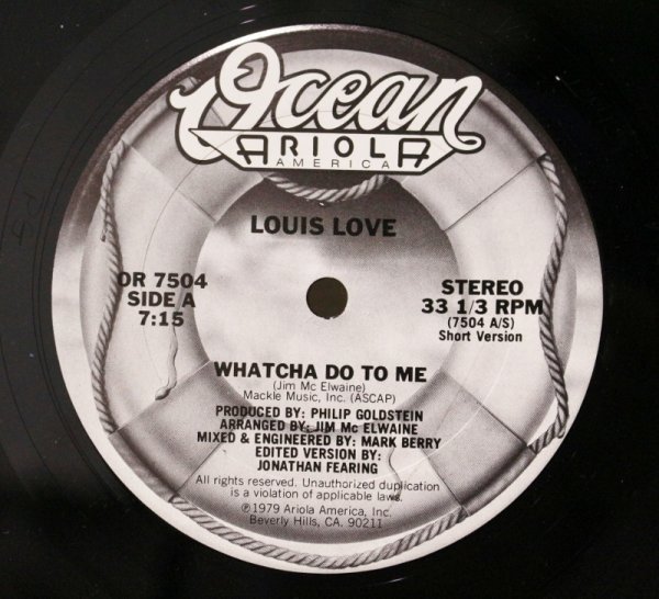 画像1: Louis Love / Whatcha Do To Me / 12" (1)