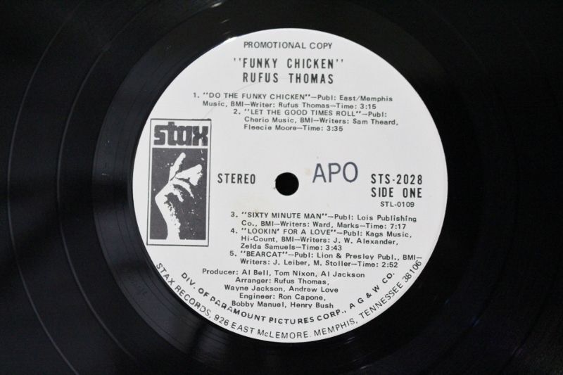 RUFUS THOMAS / DO THE FUNKY CHICKEN / PROMO - BLUESOUL RECORDS