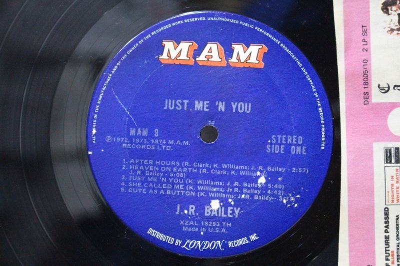 J.R. BAILEY / JUST ME 'N YOU / 同じレコード2枚付き - BLUESOUL RECORDS